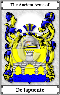 De'lapuente Family Crest Download (JPG) Book Plated - 600 DPI