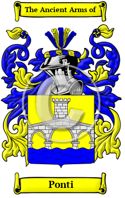 Ponti Family Crest Download (JPG) Heritage Series - 600 DPI