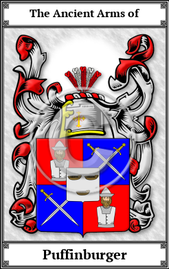 Puffinburger Family Crest Download (JPG)  Book Plated - 150 DPI