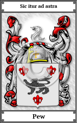 Pew Family Crest Download (JPG) Book Plated - 600 DPI