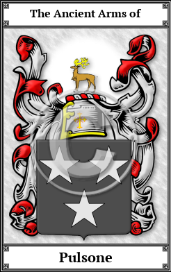 Pulsone Family Crest Download (JPG) Book Plated - 600 DPI