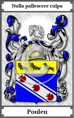 Poulen Family Crest Download (JPG)  Book Plated - 150 DPI