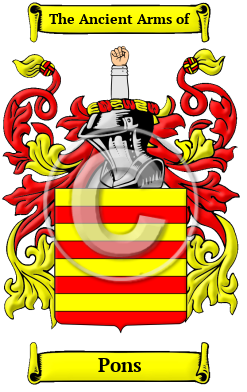 Pons Family Crest/Coat of Arms