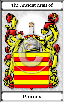 Pouncy Family Crest Download (JPG)  Book Plated - 150 DPI