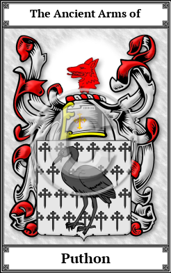 Puthon Family Crest Download (JPG)  Book Plated - 150 DPI