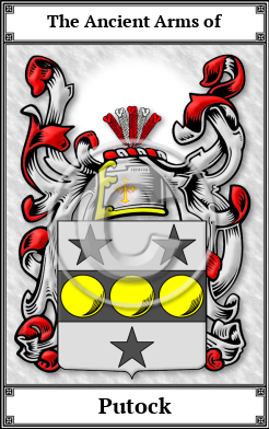 Putock Family Crest Download (JPG)  Book Plated - 150 DPI