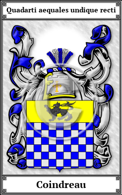 Coindreau Family Crest Download (JPG)  Book Plated - 150 DPI