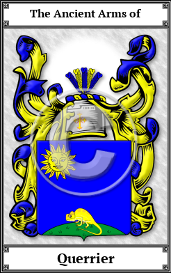 Querrier Family Crest Download (JPG) Book Plated - 600 DPI