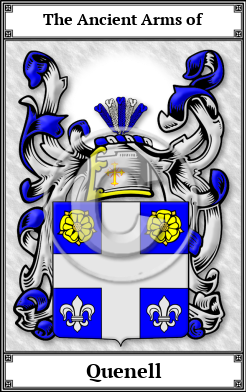 Quenell Family Crest Download (JPG)  Book Plated - 150 DPI