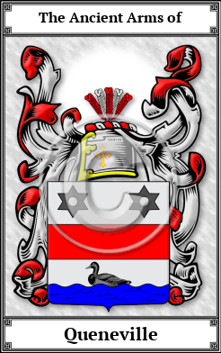 Queneville Family Crest Download (JPG)  Book Plated - 150 DPI