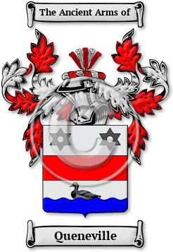Queneville Family Crest Download (jpg) Legacy Series - 150 DPI