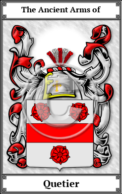 Quetier Family Crest Download (JPG)  Book Plated - 150 DPI