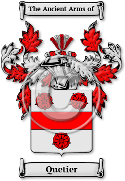 Quetier Family Crest Download (jpg) Legacy Series - 150 DPI