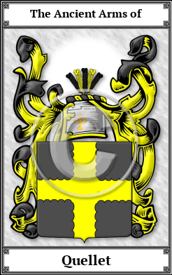Quellet Family Crest Download (JPG)  Book Plated - 150 DPI
