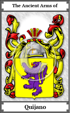 Quijano Family Crest Download (JPG)  Book Plated - 150 DPI