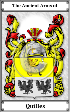 Quilles Family Crest Download (JPG)  Book Plated - 150 DPI
