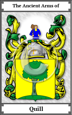 Quill Family Crest Download (JPG)  Book Plated - 150 DPI