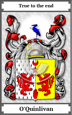 O'Quinlivan Family Crest Download (JPG)  Book Plated - 150 DPI