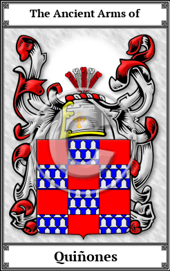 Quiñones Family Crest Download (JPG)  Book Plated - 150 DPI