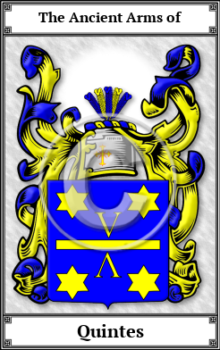 Quintes Family Crest Download (JPG) Book Plated - 600 DPI