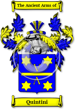 Quintini Family Crest Download (jpg) Legacy Series - 150 DPI