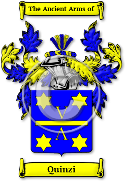 Quinzi Family Crest Download (jpg) Legacy Series - 150 DPI