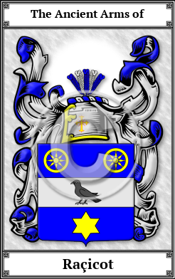 Raçicot Family Crest Download (JPG) Book Plated - 600 DPI