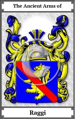 Raggi Family Crest Download (JPG)  Book Plated - 150 DPI