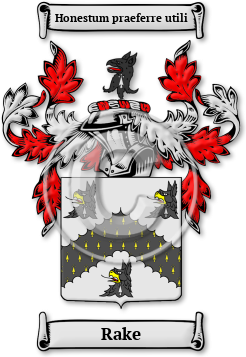 Rake Family Crest Download (jpg) Legacy Series - 150 DPI
