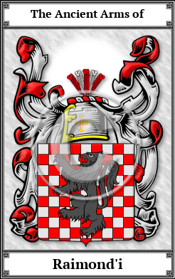 Raimond'i Family Crest Download (JPG)  Book Plated - 150 DPI
