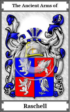 Raschell Family Crest Download (JPG) Book Plated - 600 DPI
