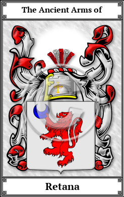 Retana Family Crest Download (JPG) Book Plated - 600 DPI