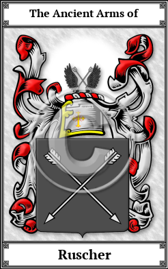Ruscher Family Crest Download (JPG)  Book Plated - 150 DPI