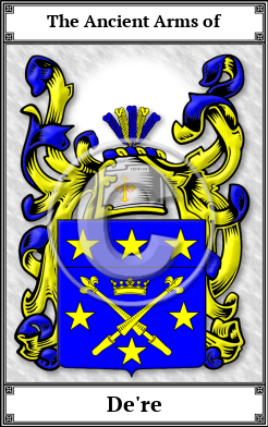 De're Family Crest Download (JPG)  Book Plated - 150 DPI