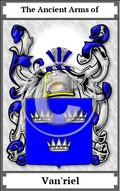 Van'riel Family Crest Download (JPG)  Book Plated - 150 DPI