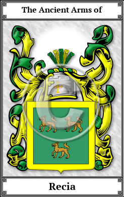 Recia Family Crest Download (JPG)  Book Plated - 150 DPI
