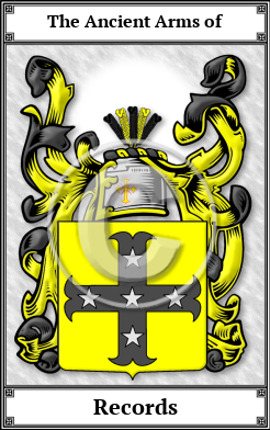 Records Family Crest Download (JPG) Book Plated - 600 DPI