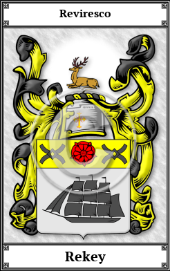 Rekey Family Crest Download (JPG)  Book Plated - 150 DPI