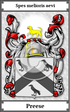 Preese Family Crest Download (JPG)  Book Plated - 150 DPI