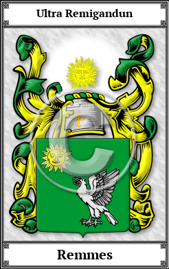 Remmes Family Crest Download (JPG)  Book Plated - 150 DPI