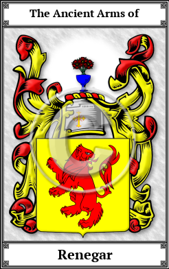 Renegar Family Crest Download (JPG)  Book Plated - 150 DPI