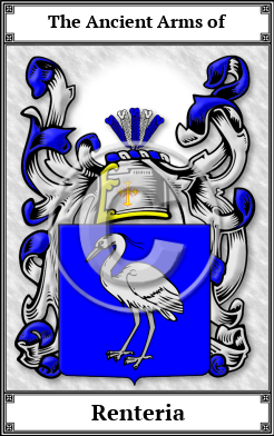 Renteria Family Crest Download (JPG)  Book Plated - 150 DPI