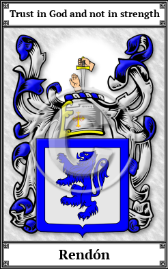 Rendón Family Crest Download (JPG) Book Plated - 600 DPI