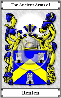 Renten Family Crest Download (JPG) Book Plated - 600 DPI