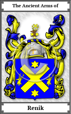 Renik Family Crest Download (JPG)  Book Plated - 150 DPI