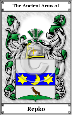 Repko Family Crest Download (JPG)  Book Plated - 150 DPI