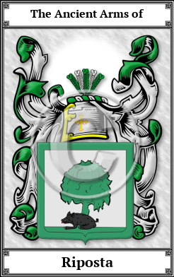 Riposta Family Crest Download (JPG)  Book Plated - 150 DPI