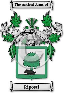 Riposti Family Crest Download (JPG) Legacy Series - 600 DPI