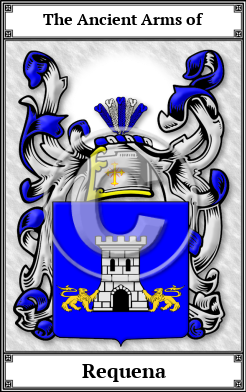 Requena Family Crest Download (JPG)  Book Plated - 150 DPI