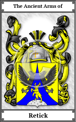 Retick Family Crest Download (JPG)  Book Plated - 150 DPI